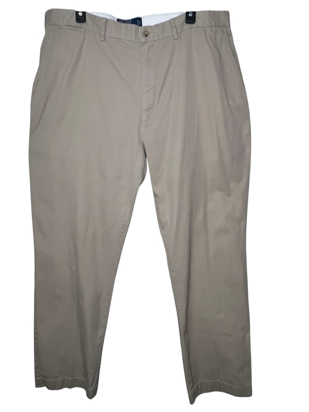 Polo by Ralph Lauren Kaki Tan Cotton Flat Front Men Dress Pant Sz 40X32 Preppy